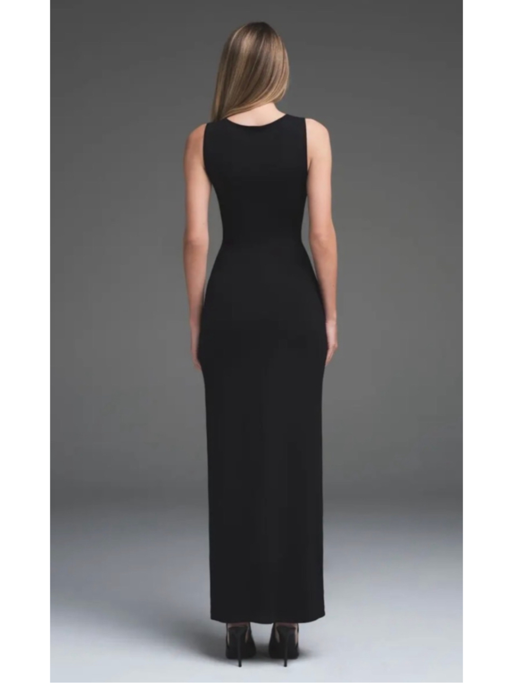 Skims Smooth Layers Long Boat Neck Ribbed Maxi Dress size XXS - Picture 3 of 9